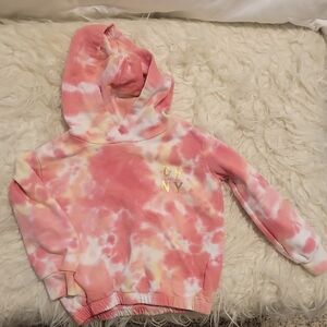 DKNY Kids Pink and White Tie-Dye Hoodie